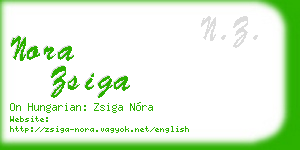 nora zsiga business card